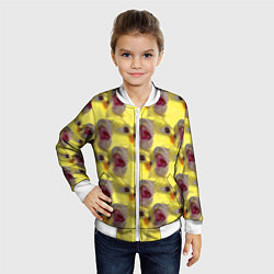 Бомбер детский Попугай Корелла Орёт Мем, цвет: 3D-белый — фото 2