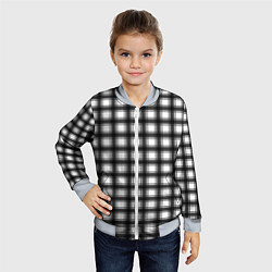 Бомбер детский Black and white trendy checkered pattern, цвет: 3D-серый — фото 2