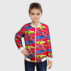 Бомбер детский Спортивные машины, цвет: 3D-белый — фото 2