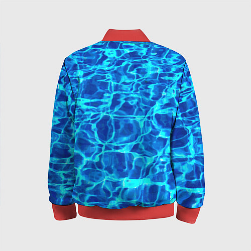 Детский бомбер Текстура поверхности воды / 3D-Красный – фото 2