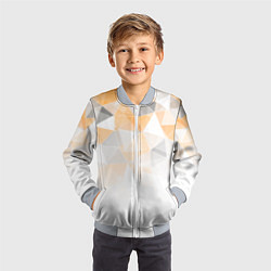Бомбер детский Однотонный белый и желто-серый геометрический, цвет: 3D-серый — фото 2