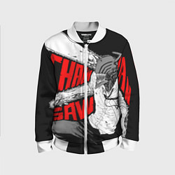 Бомбер детский Человек-бензопила: Дэндзи, цвет: 3D-белый