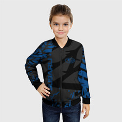 Бомбер детский Subaru - следы шин, цвет: 3D-черный — фото 2