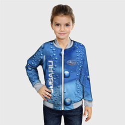 Бомбер детский Subaru - капли, цвет: 3D-серый — фото 2