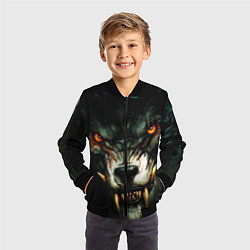 Бомбер детский Злой волк с длинными клыками, цвет: 3D-черный — фото 2