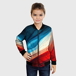 Бомбер детский Неоновые яркие волны, цвет: 3D-черный — фото 2