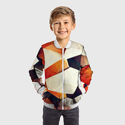 Бомбер детский Объёмная геометрическая абстракция, цвет: 3D-белый — фото 2