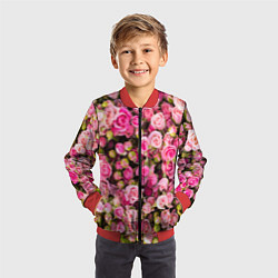 Бомбер детский Фон из розовых роз, цвет: 3D-красный — фото 2