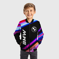 Бомбер детский BMW speed lights, цвет: 3D-черный — фото 2