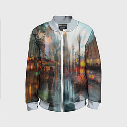 Бомбер детский В Питере дождь, цвет: 3D-серый