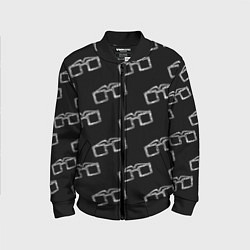 Бомбер детский Модные очки черно-белый узор, цвет: 3D-черный