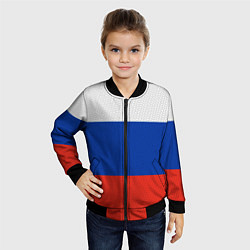 Бомбер детский Триколор - флаг России плетёный, цвет: 3D-черный — фото 2