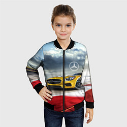 Бомбер детский Mercedes AMG V8 Biturbo на трассе, цвет: 3D-черный — фото 2