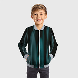 Бомбер детский Абстрактные волны в темноте, цвет: 3D-серый — фото 2