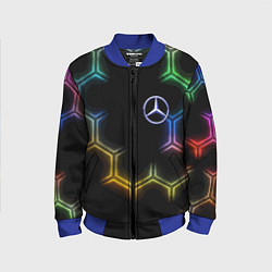 Бомбер детский Mercedes - neon pattern, цвет: 3D-синий