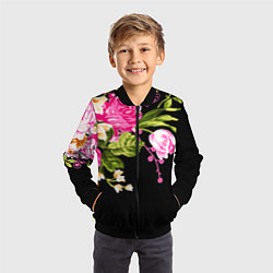 Бомбер детский Букет цветов, цвет: 3D-черный — фото 2
