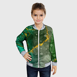 Бомбер детский Изумрудная фантазия, цвет: 3D-серый — фото 2