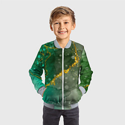 Бомбер детский Изумрудная фантазия, цвет: 3D-серый — фото 2