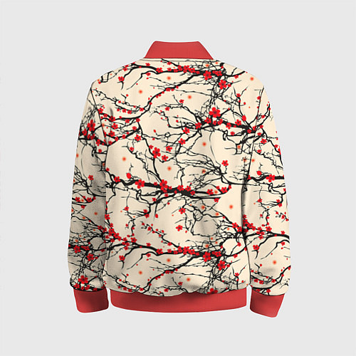 Детский бомбер Sakura flowers / 3D-Красный – фото 2