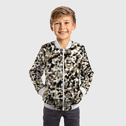 Бомбер детский Камуфляж зимний лес - мелкий, цвет: 3D-белый — фото 2