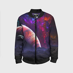 Бомбер детский Бесконечное космическое пространство - Планета, цвет: 3D-черный