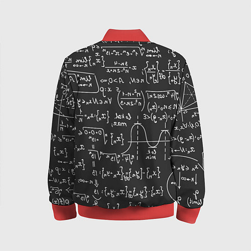 Детский бомбер Геометрические формулы / 3D-Красный – фото 2