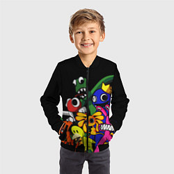 Бомбер детский Персонажи из радужных друзей, цвет: 3D-черный — фото 2