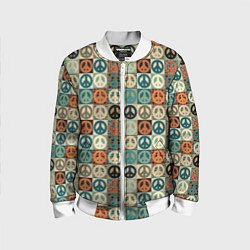 Бомбер детский Peace symbol pattern, цвет: 3D-белый