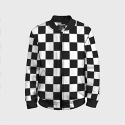 Бомбер детский Шахматные клетки - текстура, цвет: 3D-черный