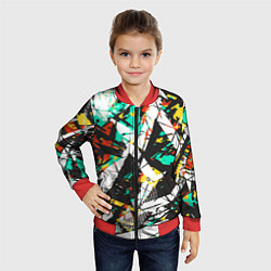 Бомбер детский Абстракция-взрыв эмоций, цвет: 3D-красный — фото 2
