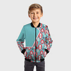 Бомбер детский Новогодние мишки, цвет: 3D-черный — фото 2
