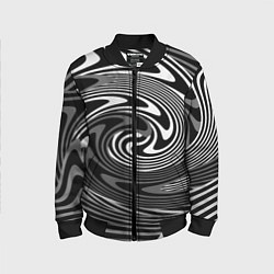 Бомбер детский Black and white abstract pattern, цвет: 3D-черный