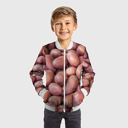Бомбер детский Картофельные клубни, цвет: 3D-белый — фото 2