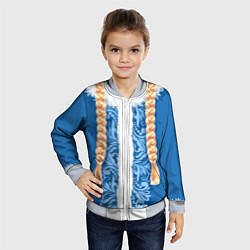 Бомбер детский Снегурка с косами, цвет: 3D-серый — фото 2