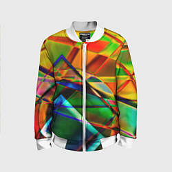 Бомбер детский Разноцветное стекло, цвет: 3D-белый