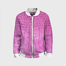 Бомбер детский Кожа - текстура - pink, цвет: 3D-белый