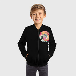 Бомбер детский Big wave cat, цвет: 3D-черный — фото 2