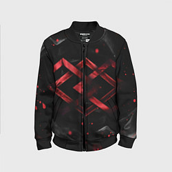 Бомбер детский Красные ромбы и брызги, цвет: 3D-черный
