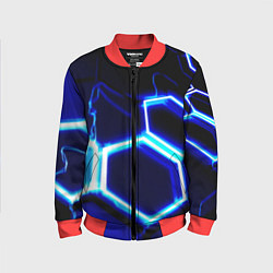 Бомбер детский Neon abstraction plates storm, цвет: 3D-красный
