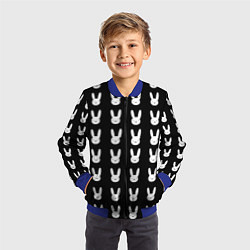 Бомбер детский Bunny pattern black, цвет: 3D-синий — фото 2