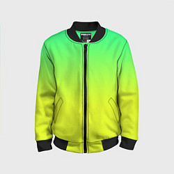 Бомбер детский Зелено-желтый градиент, цвет: 3D-черный