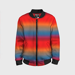 Детский бомбер Оранжево-синие размытые полосы