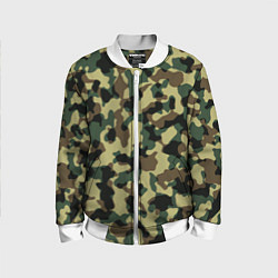 Бомбер детский Военный камуфляж, цвет: 3D-белый