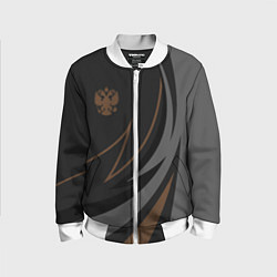 Бомбер детский Россия герб, цвет: 3D-белый