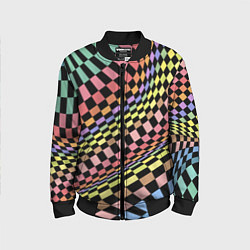 Бомбер детский Colorful avant-garde chess pattern - fashion, цвет: 3D-черный