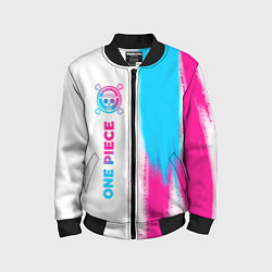 Бомбер детский One Piece neon gradient style: по-вертикали, цвет: 3D-черный