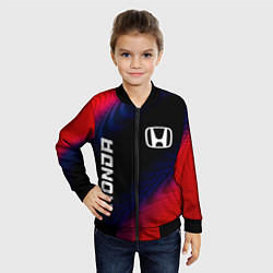 Бомбер детский Honda красный карбон, цвет: 3D-черный — фото 2