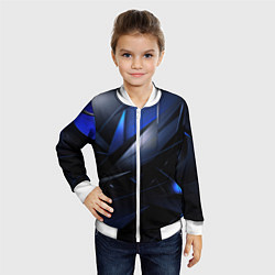 Бомбер детский Blue black background, цвет: 3D-белый — фото 2