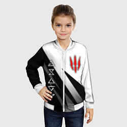 Бомбер детский The witcher - знаки, цвет: 3D-белый — фото 2