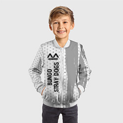 Бомбер детский Bungo Stray Dogs glitch на светлом фоне: по-вертик, цвет: 3D-белый — фото 2